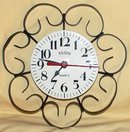 Vintage Elgin Kitchen Clock Wrought Iron Frame