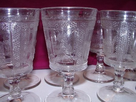 Adams Glass Cleopatra Pattern 8 Stems