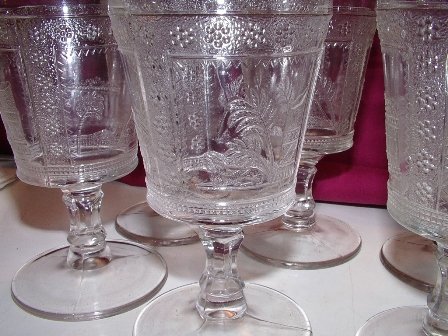 Adams Glass Cleopatra Pattern 8 Stems