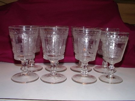 Adams Glass Cleopatra Pattern 8 Stems