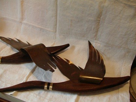 Eames Era Geese Flying Walnut and Brass