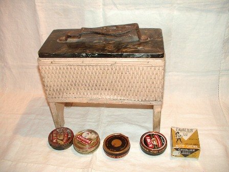 Vintage Wicker Shoe Shine Box