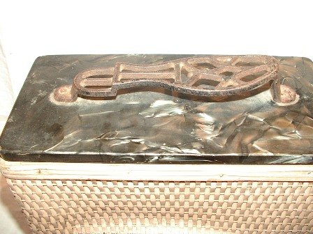 Vintage Wicker Shoe Shine Box
