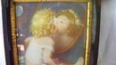Antique Picture Baby Kissing Herself in Mirror