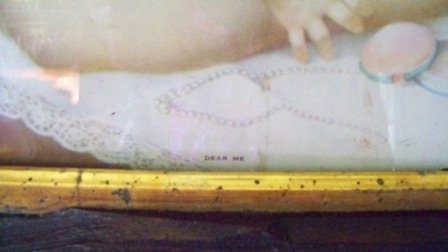 Antique Picture Baby Kissing Herself in Mirror