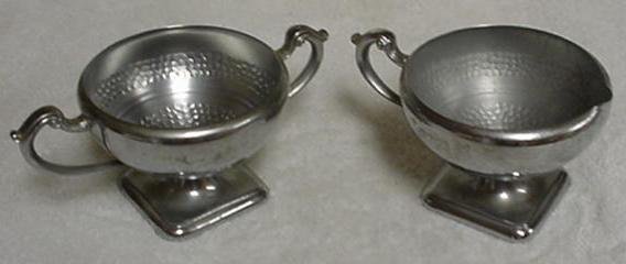 Chrome Art Deco Cream and Sugar