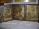 Three Old Pictures Nice Colors Gold Frames