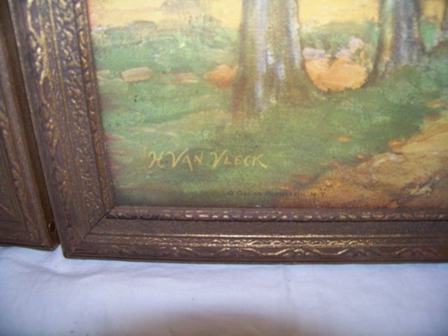 Three Old Pictures Nice Colors Gold Frames