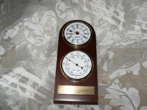 Benchmark Desk Clock & Thermometer Set