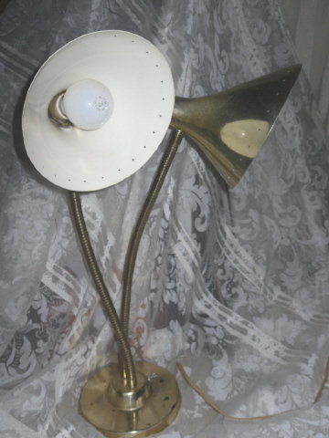Vintage White Milk Glass Lamp w/Glass Shade