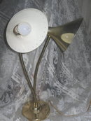 Vintage White Milk Glass Lamp w/Glass Shade