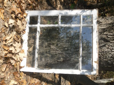 Vintage Wooden Window w/Glass