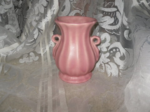 Vintage Pink Pottery Vase Weller ?? Roseville ?