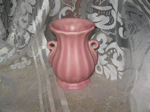 Vintage Pink Pottery Vase Weller ?? Roseville ?
