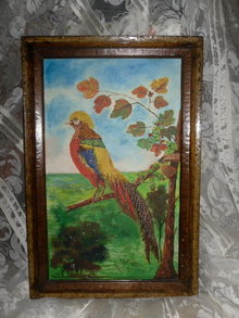 Vintage Hand Painted Bird Painting