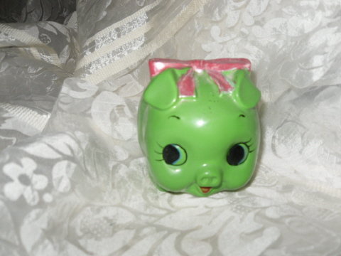 Vintage Green Piggy Bank