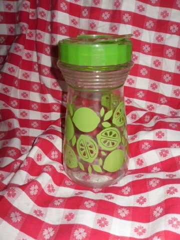 Vintage Green Lime Glass Juice Container