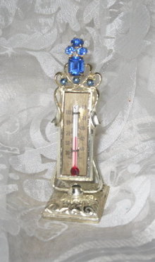 Vintage Jeweled Thermometer for Vanity or Desk