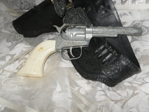 Vintage Pony Boy Metal Cap Gun w/Holster