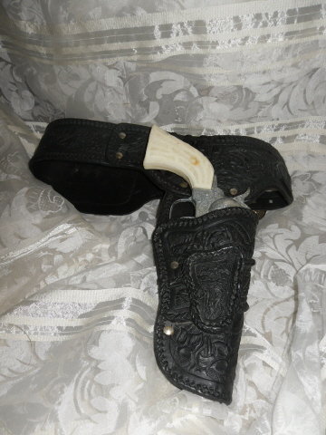 Vintage Pony Boy Metal Cap Gun w/Holster
