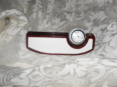 Golf Ball Clock w/Business Card Holder