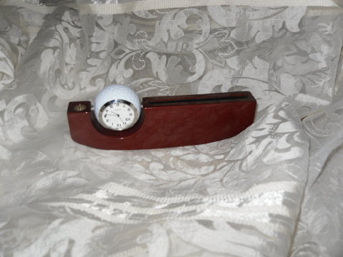 Golf Ball Clock w/Business Card Holder
