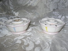 Vintage Holt Howard Candle Holders w/Flower Frog Pair