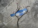 Vintage Enamel on Copper Blue Bird Sculpture