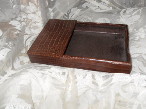 Vintage Leather Stationary/Notepad Holder
