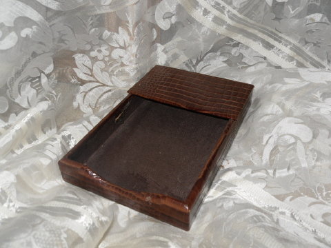 Vintage Leather Stationary/Notepad Holder