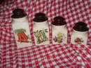 Vintage Canister Set w/Vegetables