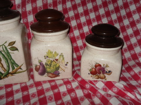 Vintage Canister Set w/Vegetables