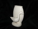 Vintage White Pottery Goose Vase Figurine **LOOK**