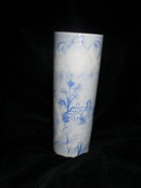 Vintage Art Pottery Blue & White Scenery Vase **Signed**