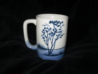 Vintage Art Pottery Fisherman Coffee Mug