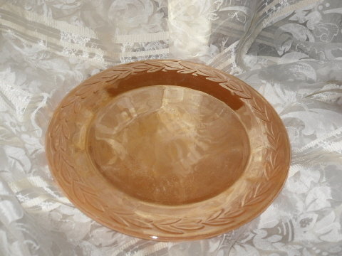 Vintage Fire King Peach Luster Cake Plate or Platter