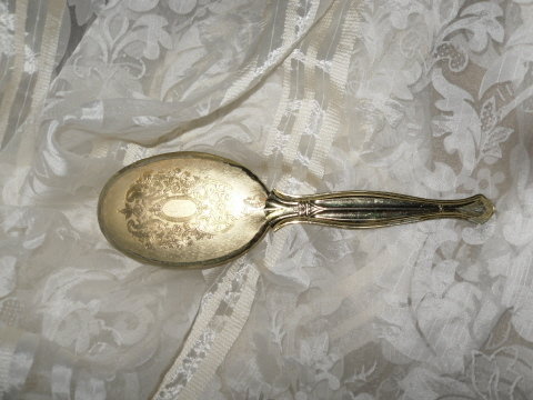 Vintage Gold Metal Hair Brush