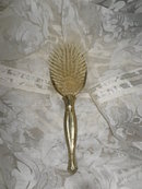 Vintage Gold Metal Hair Brush