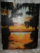 Vintage Original Sunset Painting **Signed **LOOK**