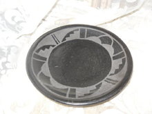 Vintage San Ildefonso Black Clay Pottery Signed Donicia Tafoya
