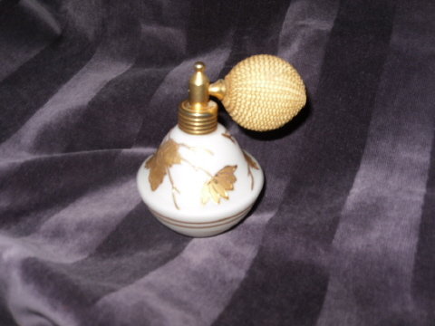 Vintage Satin Glass Perfume Bottle w/Atomizer **