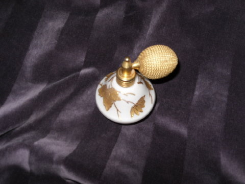 Vintage Satin Glass Perfume Bottle w/Atomizer **