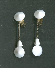 Vintage Lewis Segal Double Rivoli Dangle Earrings