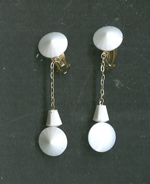 Vintage Lewis Segal Double Rivoli Dangle Earrings