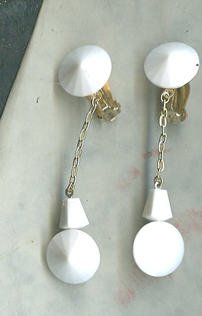 Vintage Lewis Segal Double Rivoli Dangle Earrings