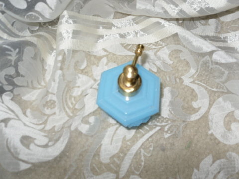 Vintage French Blue Opaline Glass Perfume Bottle & Atomizer
