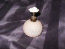 Vintage Pink Glass Perfume Bottle w/Rose Atomizer