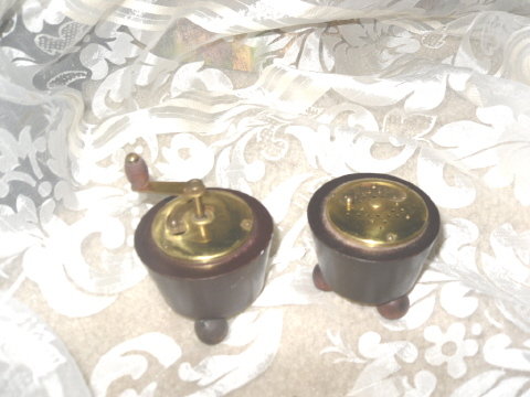 Vintage Wood Pepper Mill & Salt Shaker