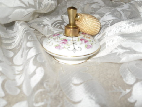 Vintage Porcelain Perfume Bottle w/Atomizer