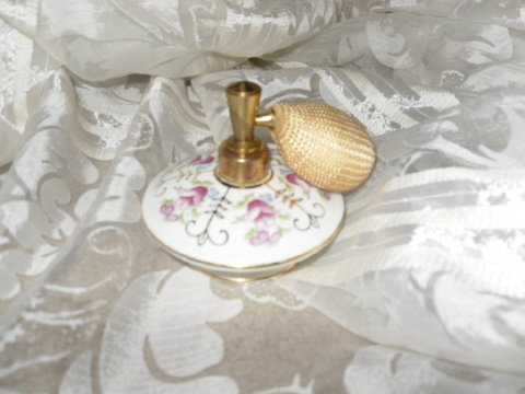 Vintage Porcelain Perfume Bottle w/Atomizer